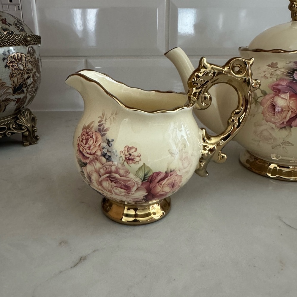 Fanquare Porcelain Tea Sets Creamer,Tea Pot Set of 2 - Picture 2 of 13